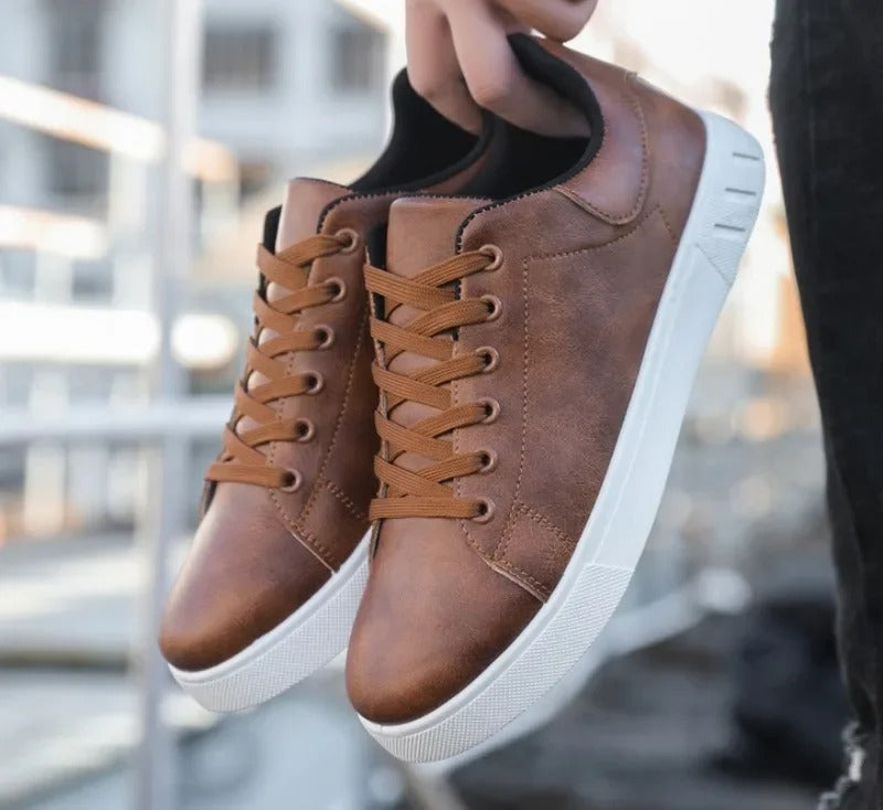 Sneaker da Uomo Effetto Pelle Suola Bassa — foto 8