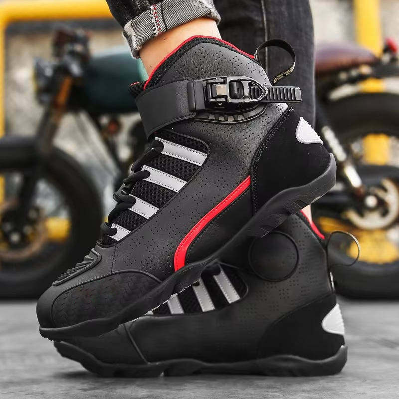 Sneakers Alte da Uomo da Moto con Fibbia Magnetica — foto 2