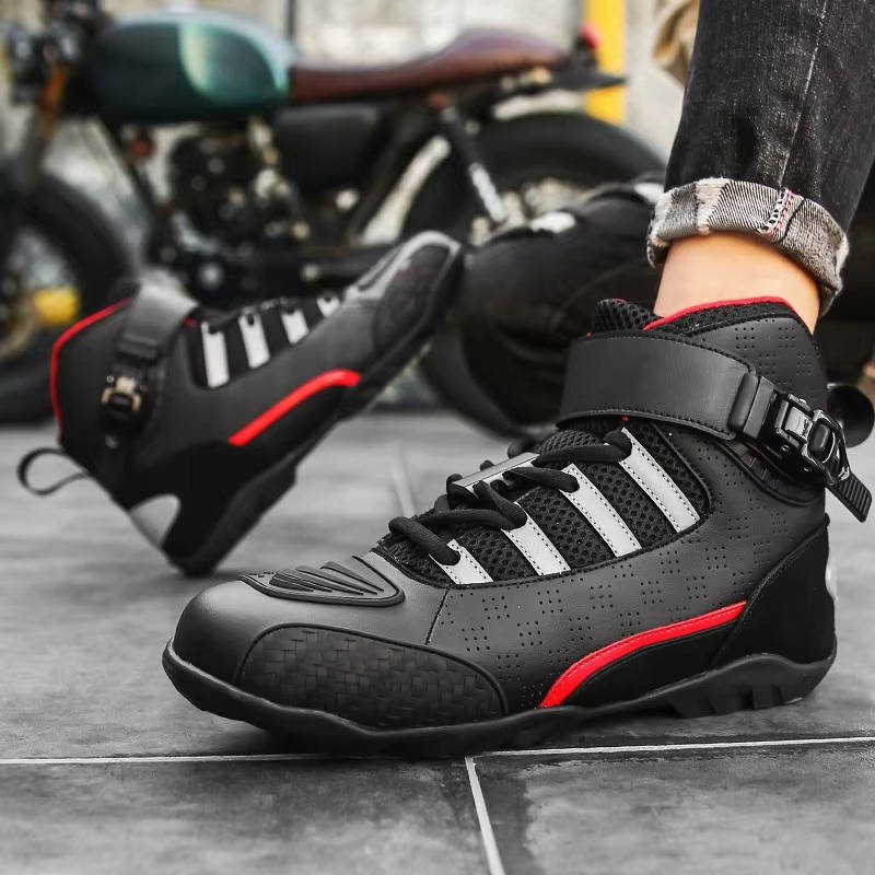 Sneakers Alte da Uomo da Moto con Fibbia Magnetica — foto 3