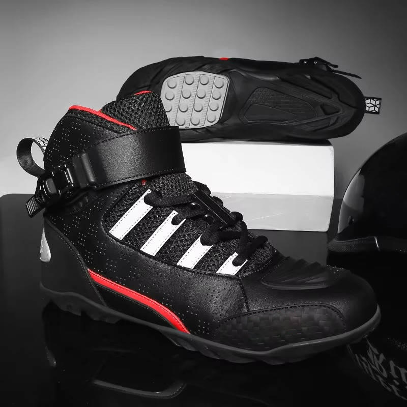 Sneakers Alte da Uomo da Moto con Fibbia Magnetica — foto 4