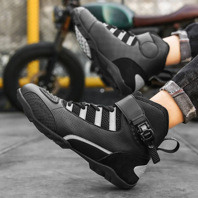 Sneakers Alte da Uomo da Moto con Fibbia Magnetica — foto 6