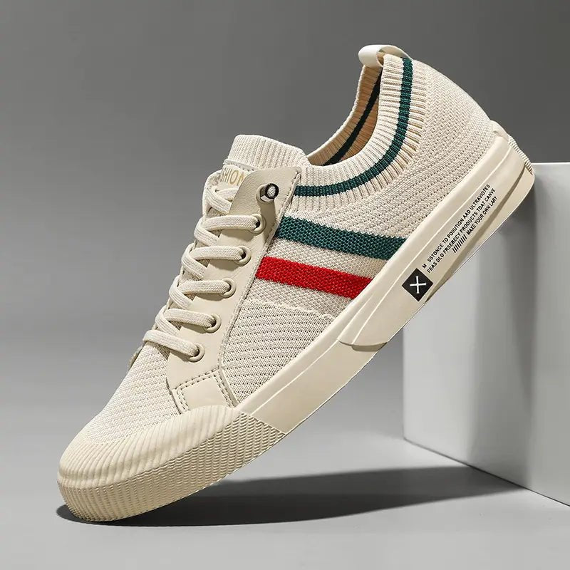 Sneakers Retrò da Uomo con Punta a Righe
