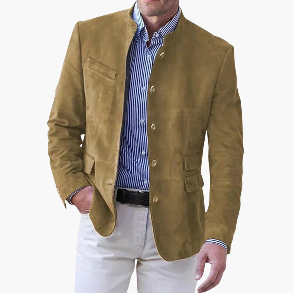 Blazer da Uomo con Collo Coreano e Design Moderno