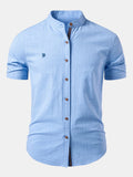 Camicia da Uomo con Collo Coreano Moderna
