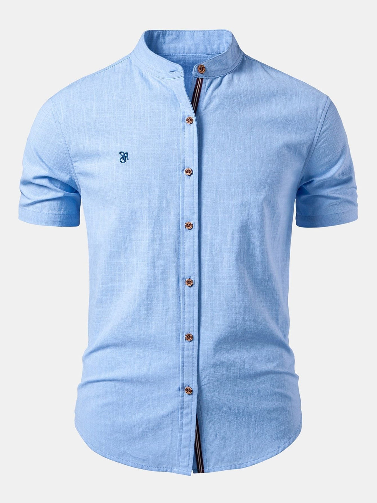 Camicia da Uomo con Collo Coreano Moderna