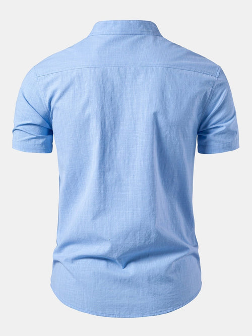 Camicia da Uomo con Collo Coreano Moderna — foto 2
