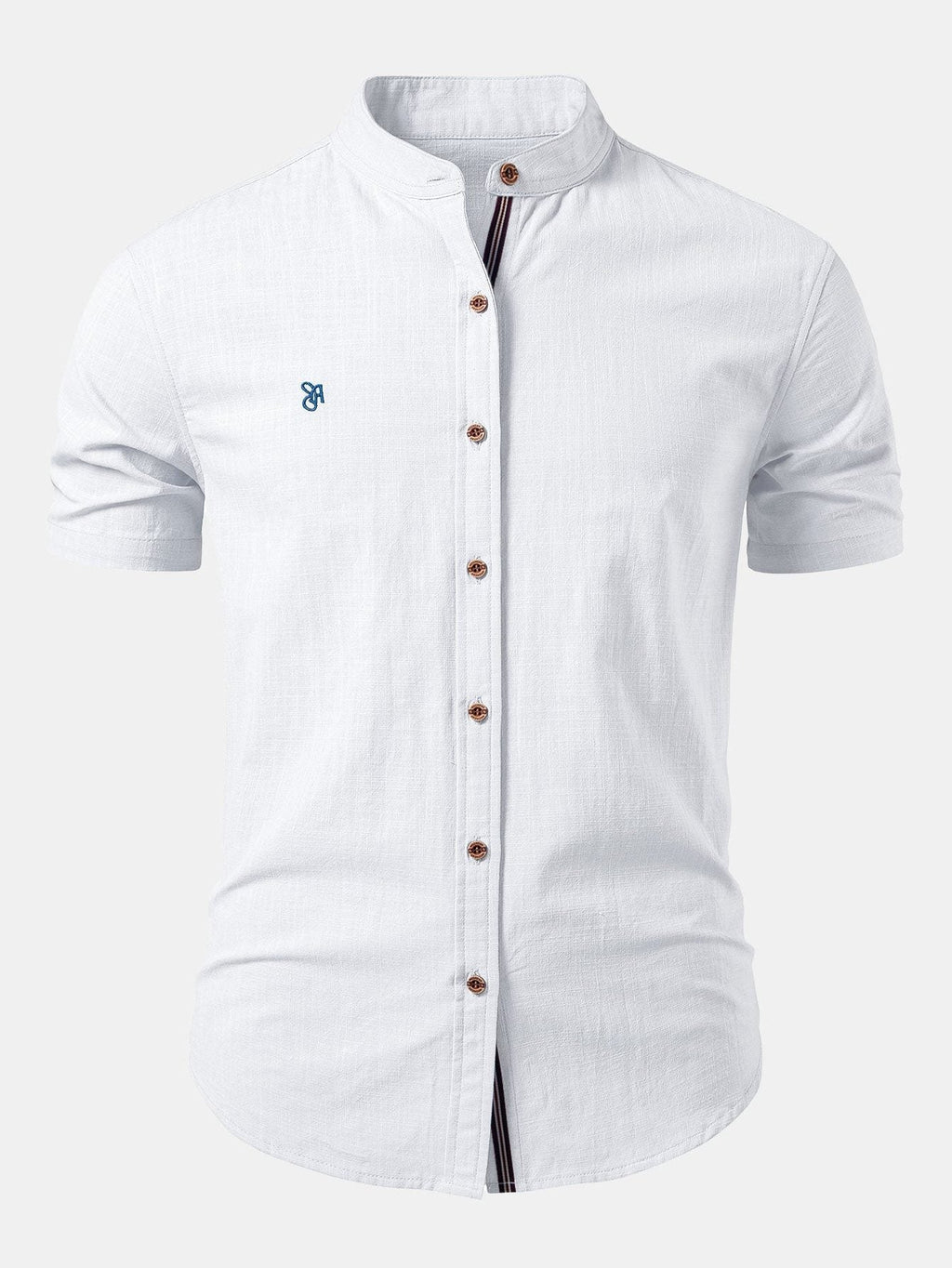 Camicia da Uomo con Collo Coreano Moderna — foto 3