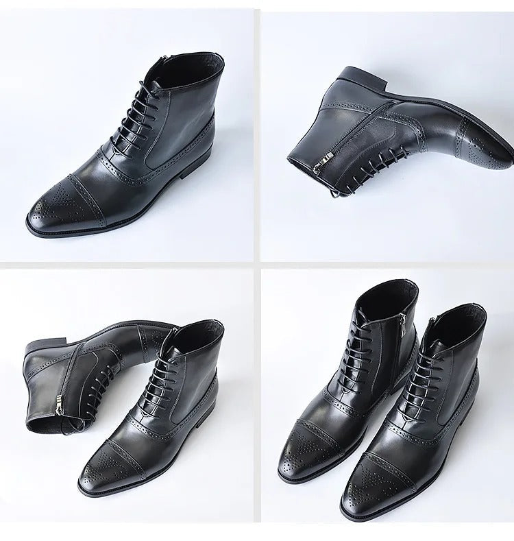 Stivaletti Brogue da Uomo in Pelle Allacciati — foto 6