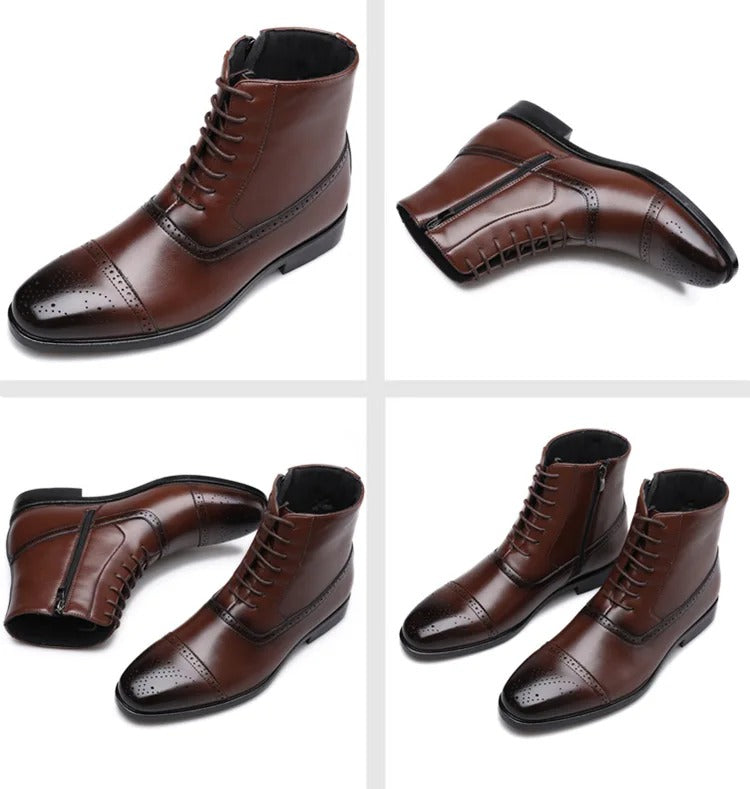 Stivaletti Brogue da Uomo in Pelle Allacciati — foto 7