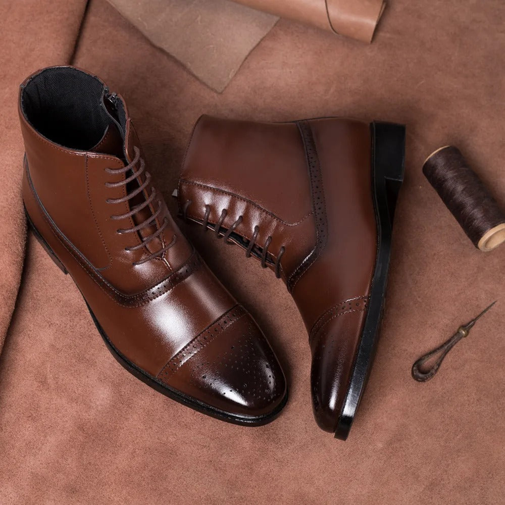 Stivaletti Brogue da Uomo in Pelle Allacciati — foto 8