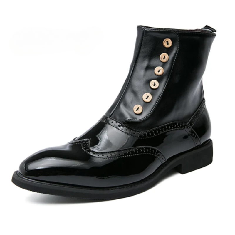 Stivaletti Brogue da Uomo in Pelle Lucida — foto 2