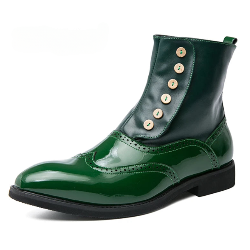 Stivaletti Brogue da Uomo in Pelle Lucida — foto 3