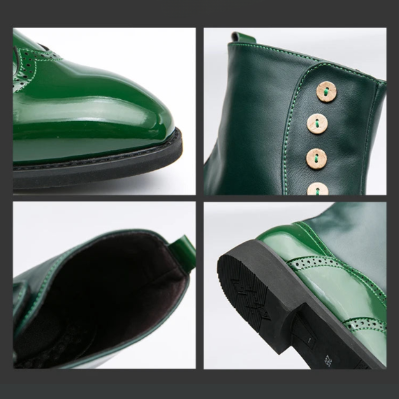 Stivaletti Brogue da Uomo in Pelle Lucida — foto 6