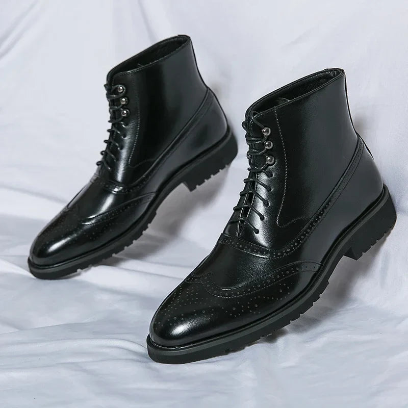 Stivaletti Brogue da Uomo in Pelle Vera — foto 4