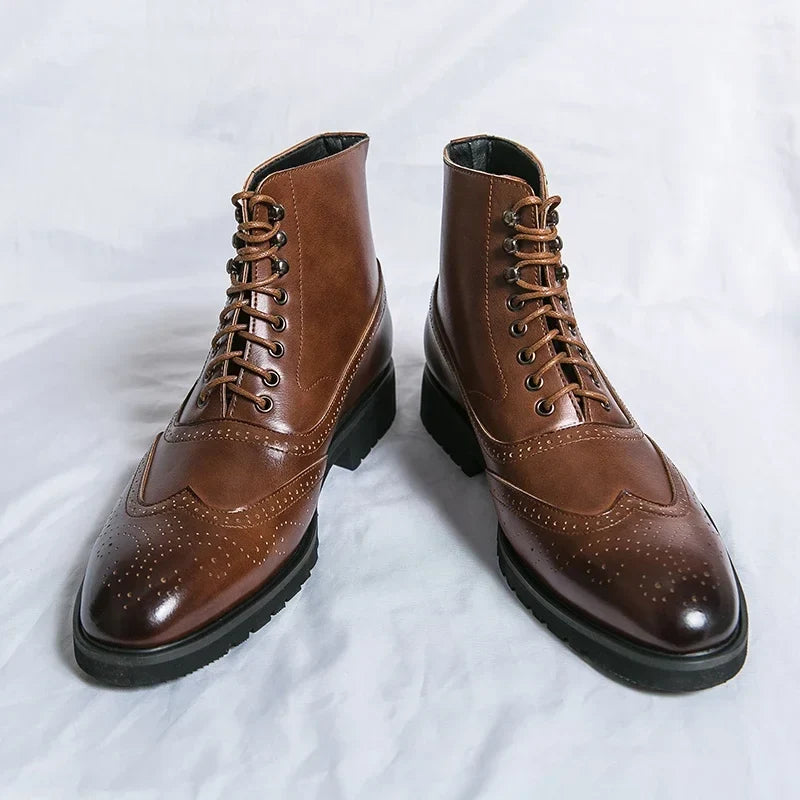 Stivaletti Brogue da Uomo in Pelle Vera — foto 5