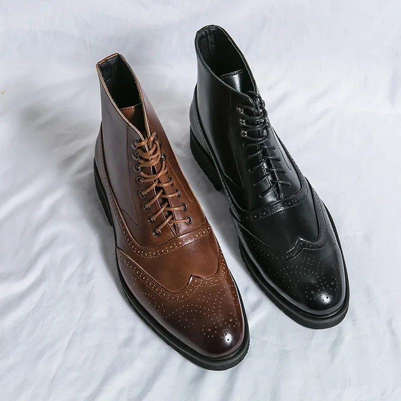 Stivaletti Brogue da Uomo in Pelle Vera — foto 7