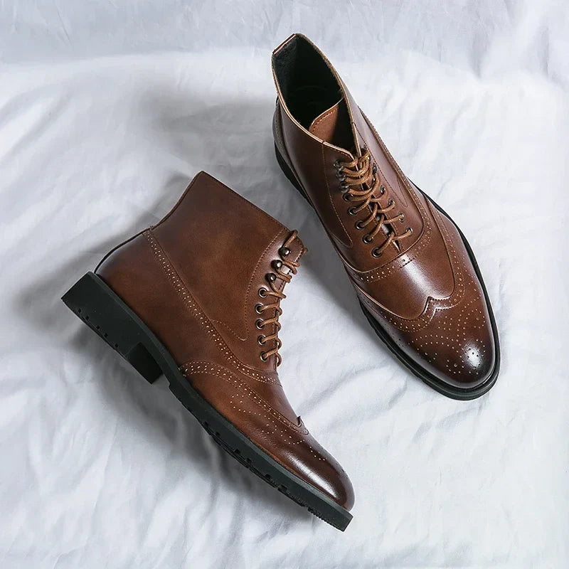 Stivaletti Brogue da Uomo in Pelle Vera — foto 8