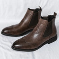 Stivaletti Chelsea da Uomo Brogue in Pelle