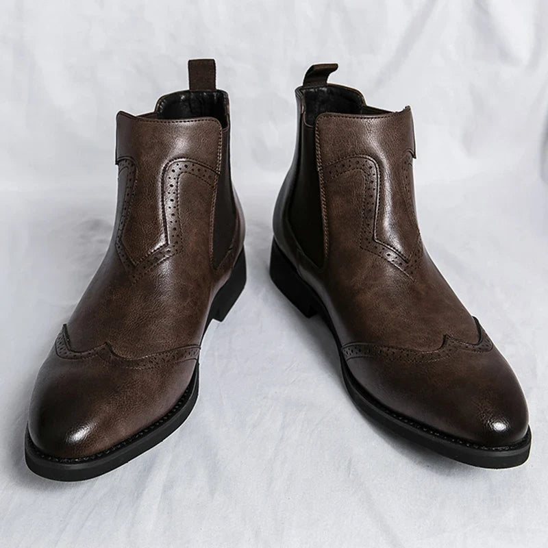 Stivaletti Chelsea da Uomo Brogue in Pelle — foto 4