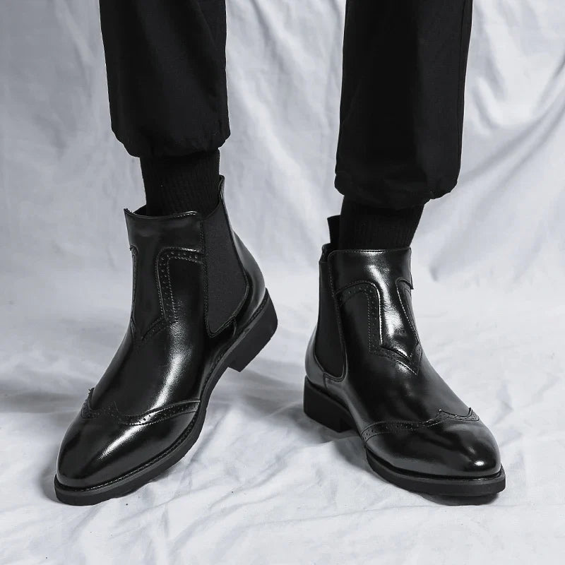 Stivaletti Chelsea da Uomo Brogue in Pelle — foto 5