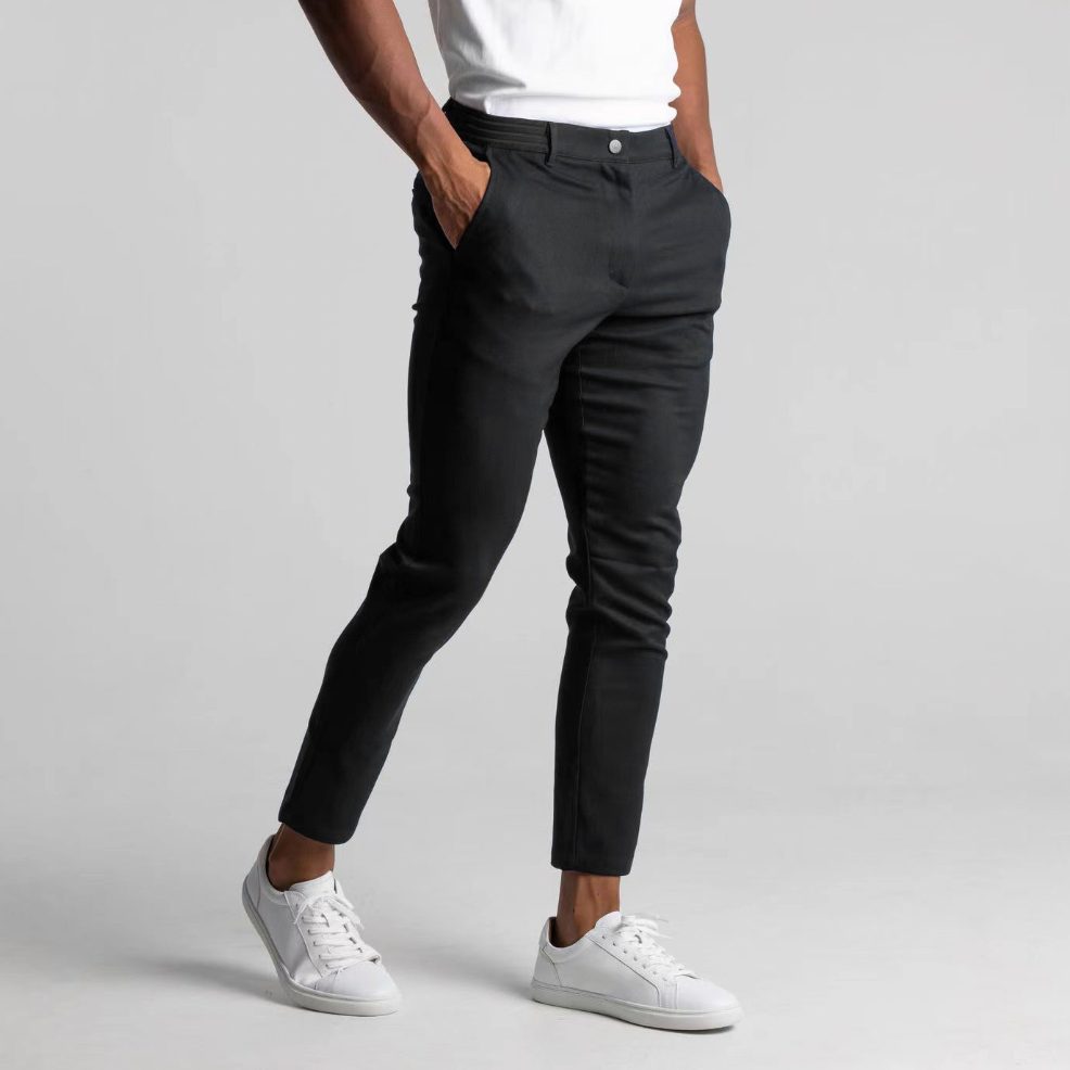 Pantaloni Chino Gamba Dritta da Uomo Caviglia Corta — foto 8