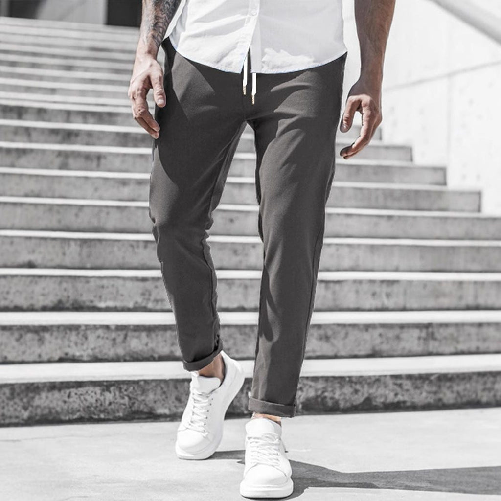 Pantaloni Chino Gamba Dritta da Uomo con Risvolto — foto 10