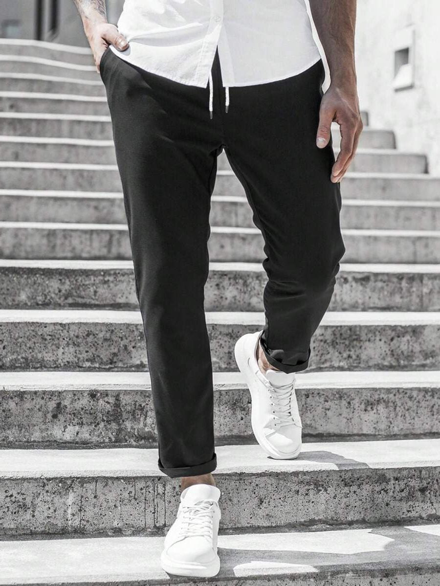 Pantaloni Chino Gamba Dritta da Uomo con Risvolto — foto 13