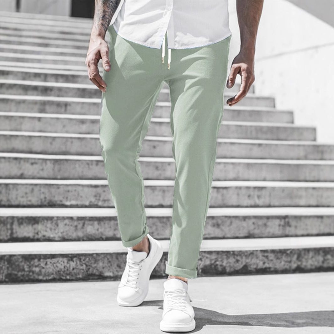 Pantaloni Chino Gamba Dritta da Uomo con Risvolto — foto 9