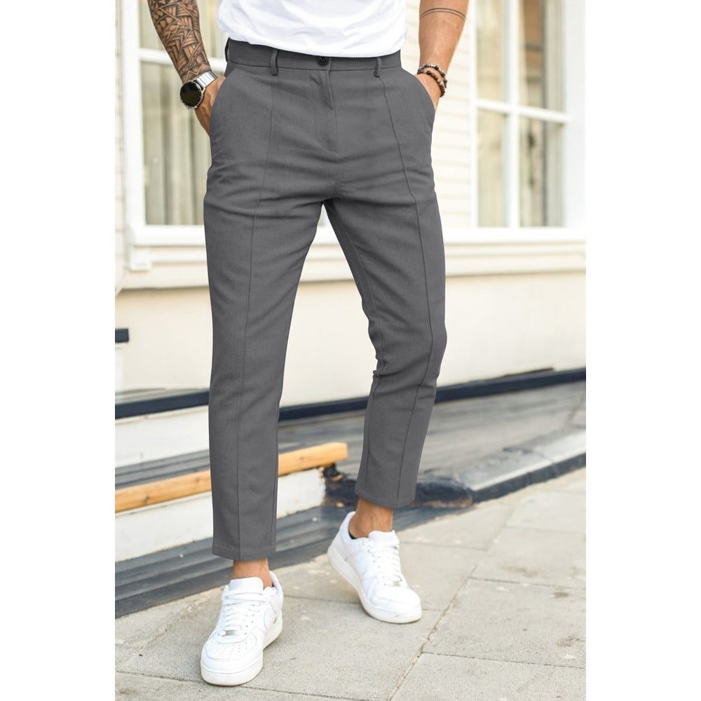 Pantaloni Corti a Gamba Dritta da Uomo Caviglia Scoperta