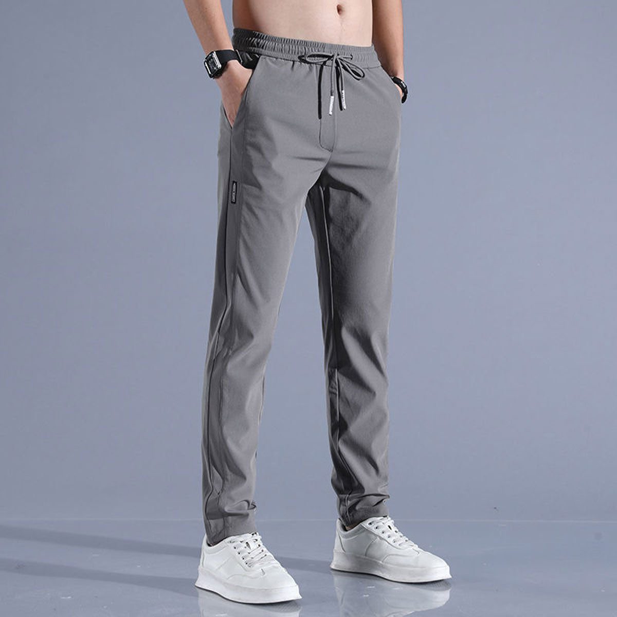 Pantaloni a Gamba Dritta da Uomo con Coulisse — foto 2