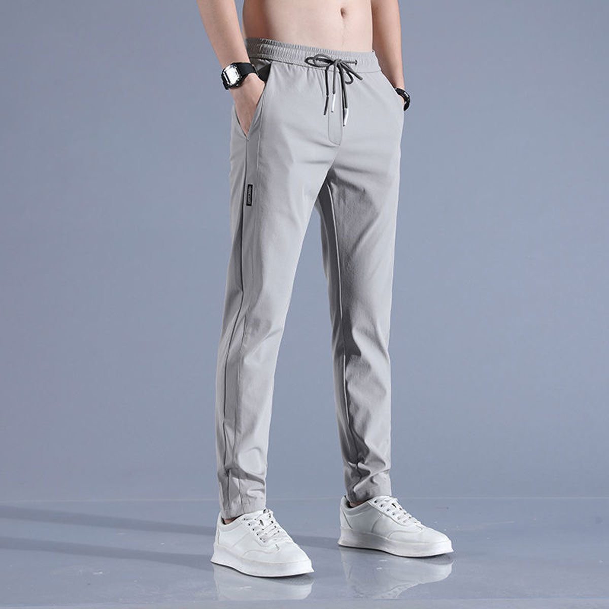 Pantaloni a Gamba Dritta da Uomo con Coulisse — foto 3