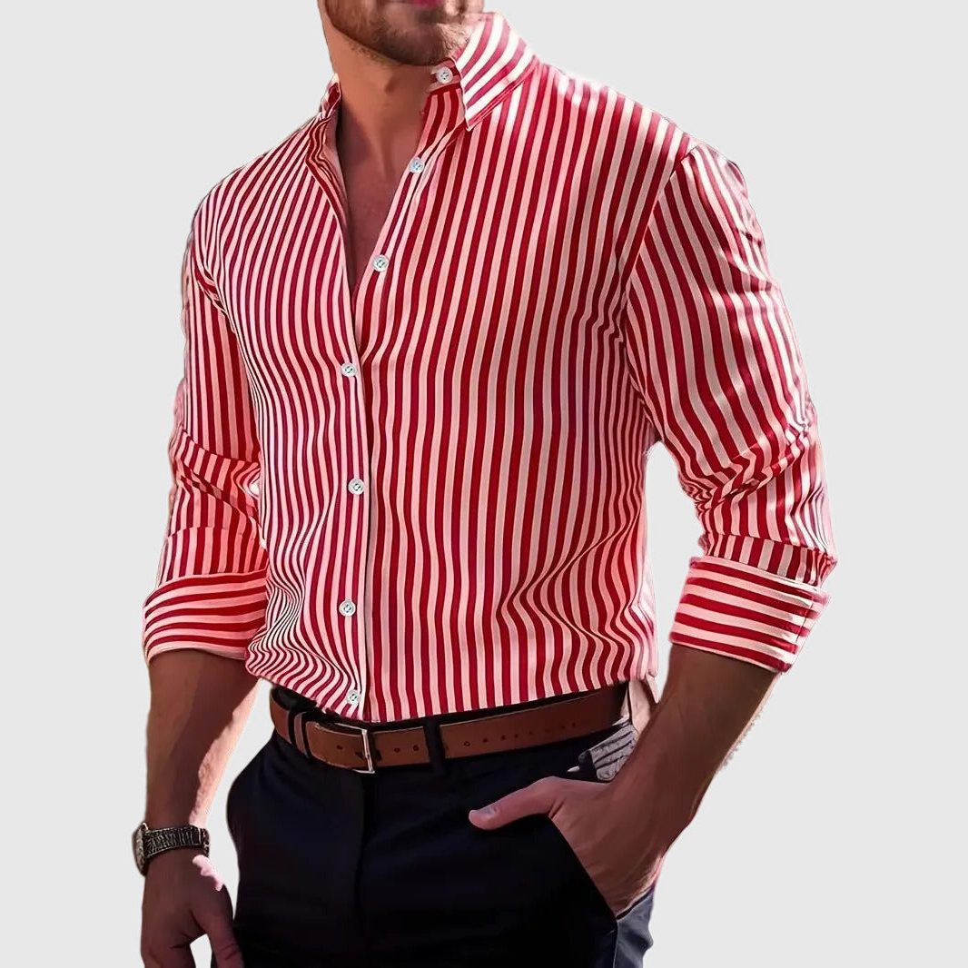 Camicia a Righe da Uomo Dal Lavoro al Weekend — foto 2