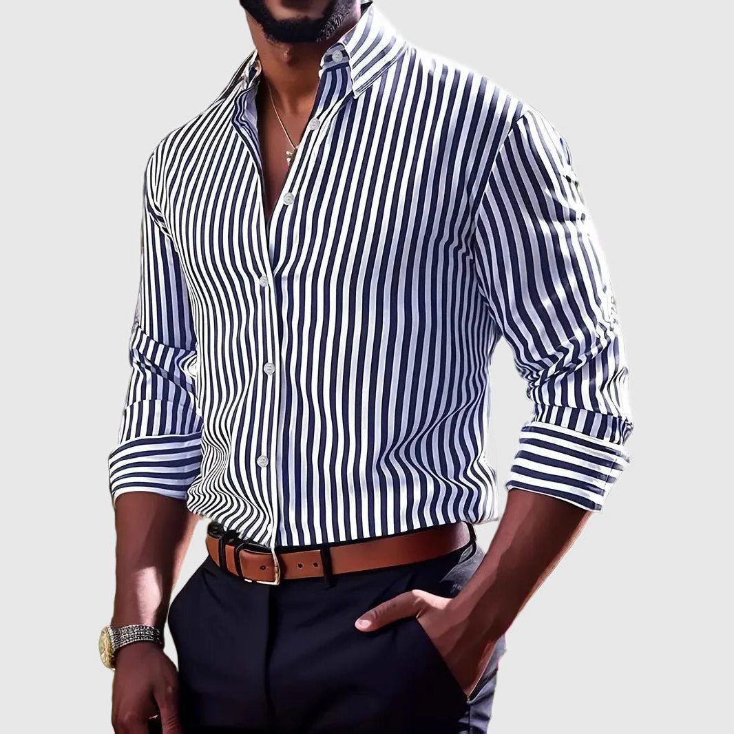 Camicia a Righe da Uomo Dal Lavoro al Weekend — foto 3