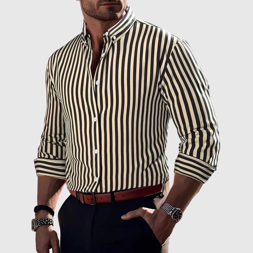 Camicia a Righe da Uomo Dal Lavoro al Weekend — foto 4