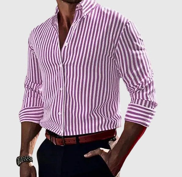 Camicia a Righe da Uomo Dal Lavoro al Weekend — foto 5