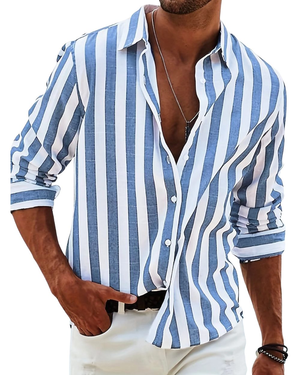 Camicia a Righe da Uomo per Ogni Giorno — foto 2