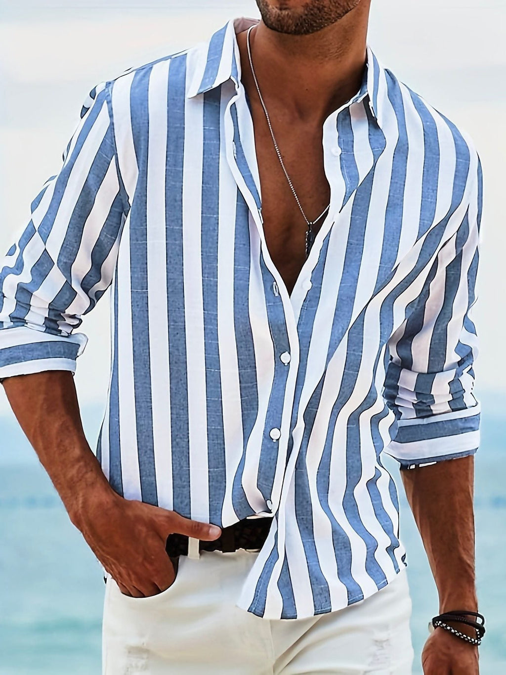 Camicia a Righe da Uomo per Ogni Giorno — foto 3