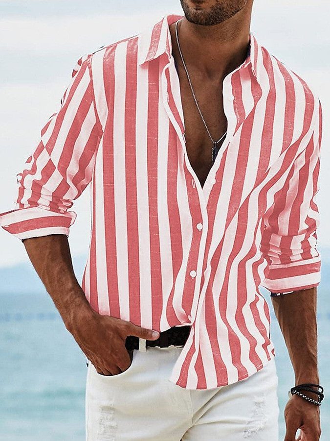 Camicia a Righe da Uomo per Ogni Giorno — foto 4