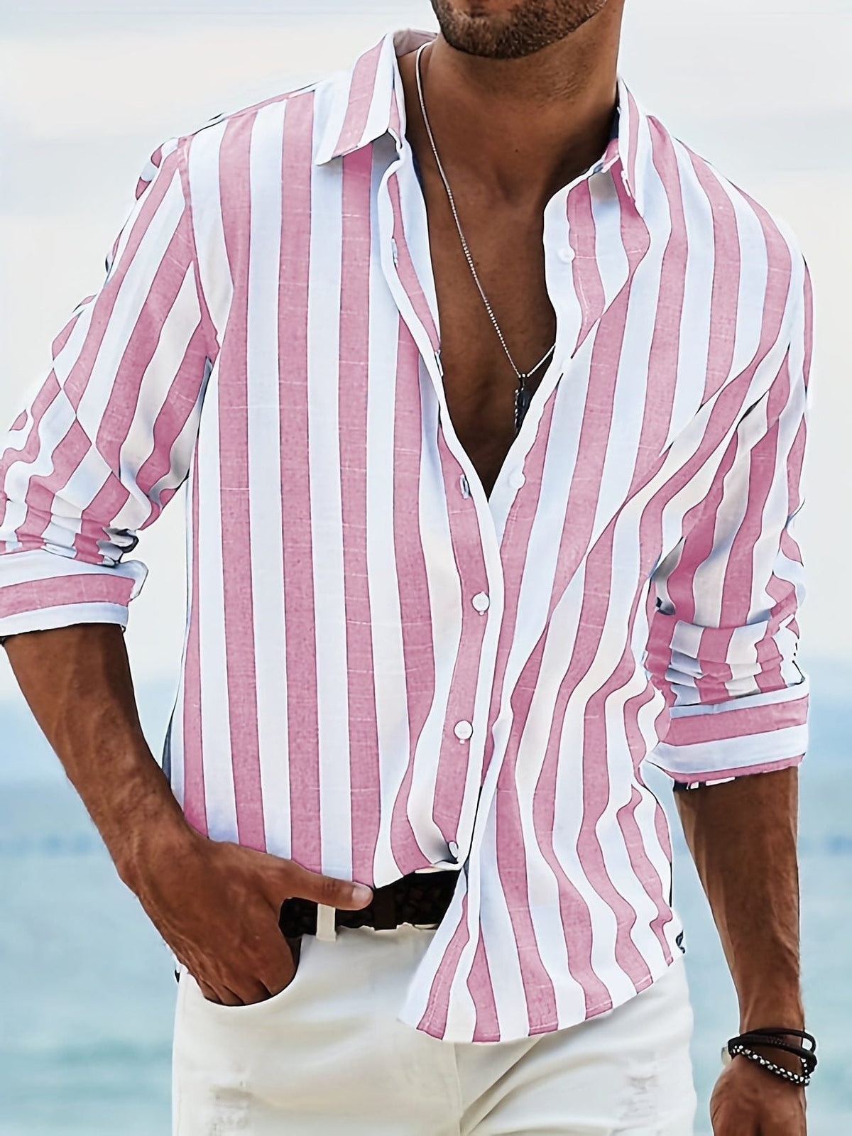 Camicia a Righe da Uomo per Ogni Giorno — foto 6