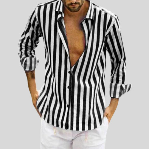 Camicia in Lino a Righe da Uomo Estiva