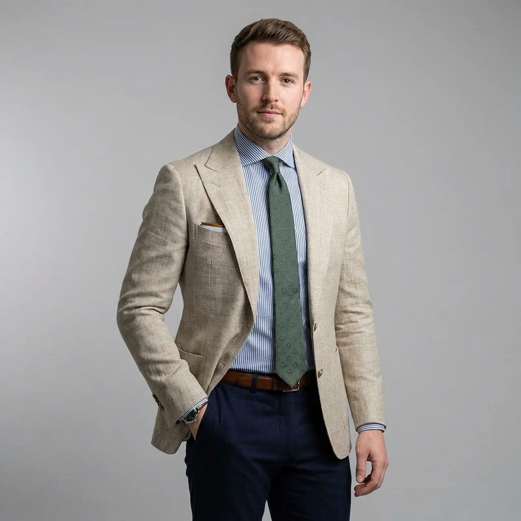 Blazer Testurizzato da Uomo con Revers a Lancia — foto 4