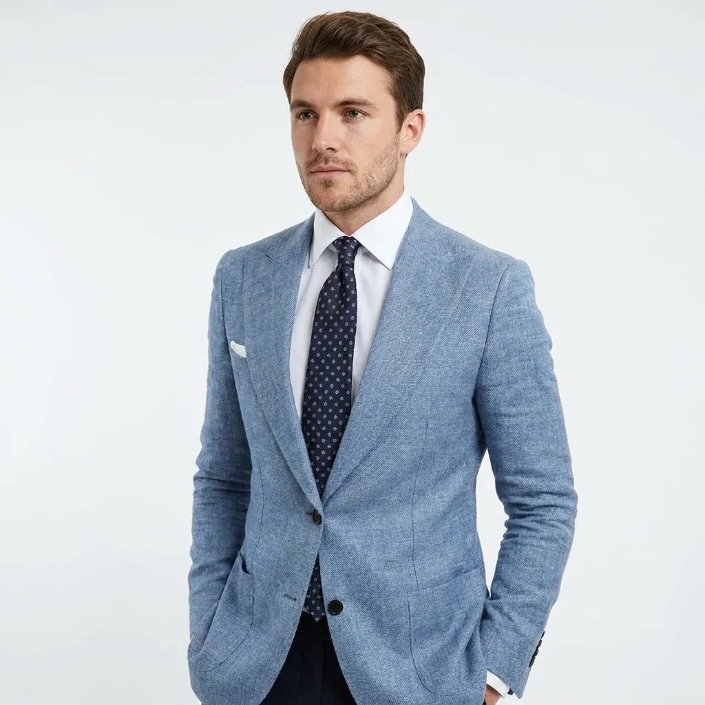 Blazer Testurizzato da Uomo con Revers a Lancia — foto 7