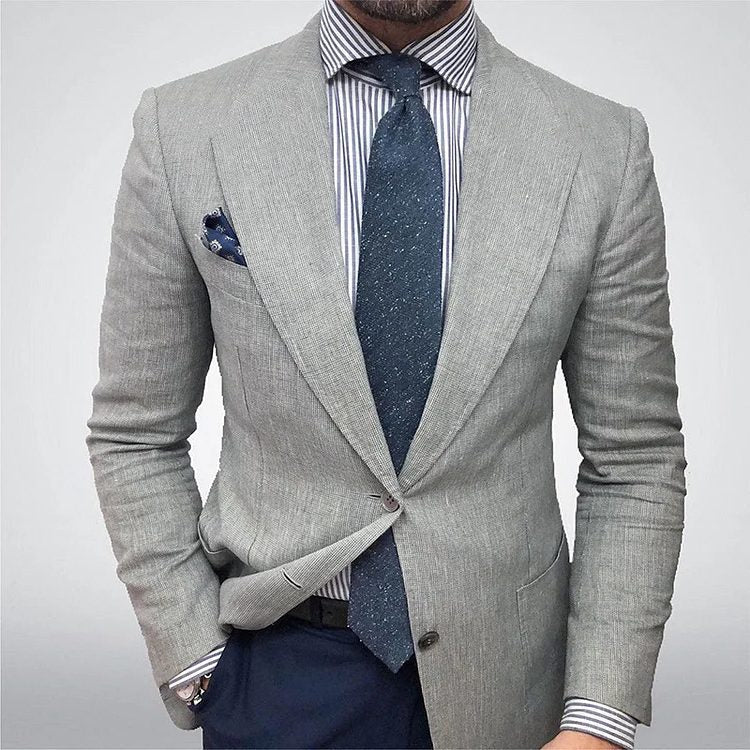 Blazer Testurizzato da Uomo con Revers a Lancia — foto 9