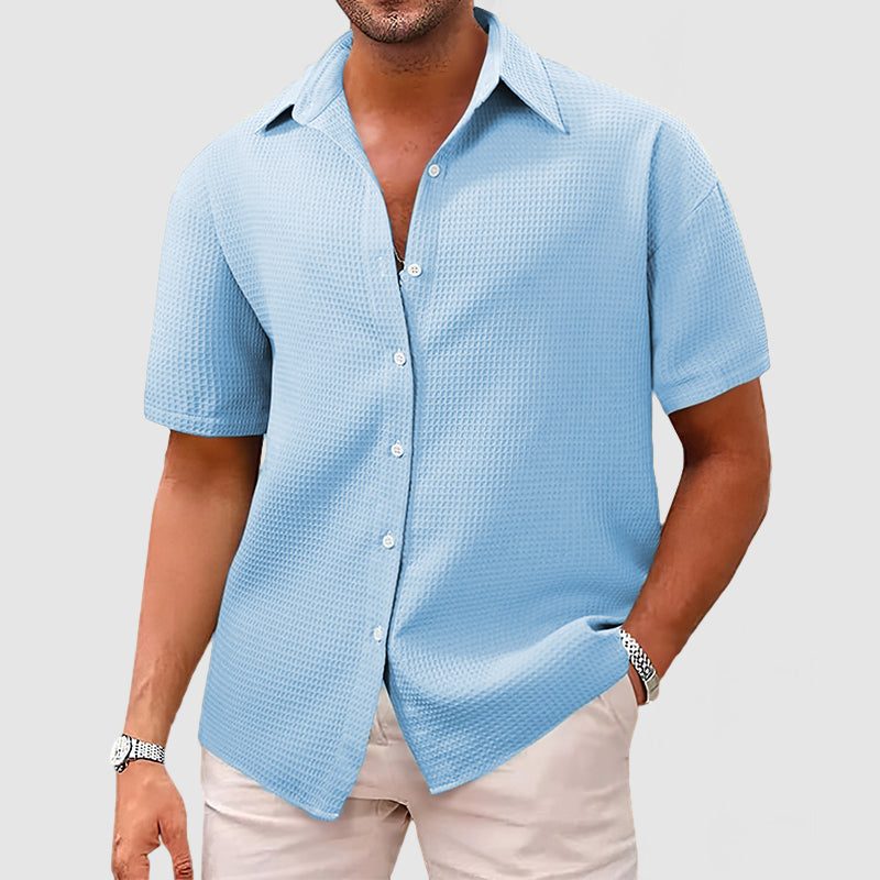 Camicia Manica Corta da Uomo Vestibilità Ampia — foto 7