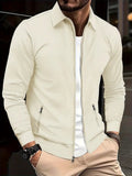 Overshirt Testurizzata da Uomo Leggera con Zip