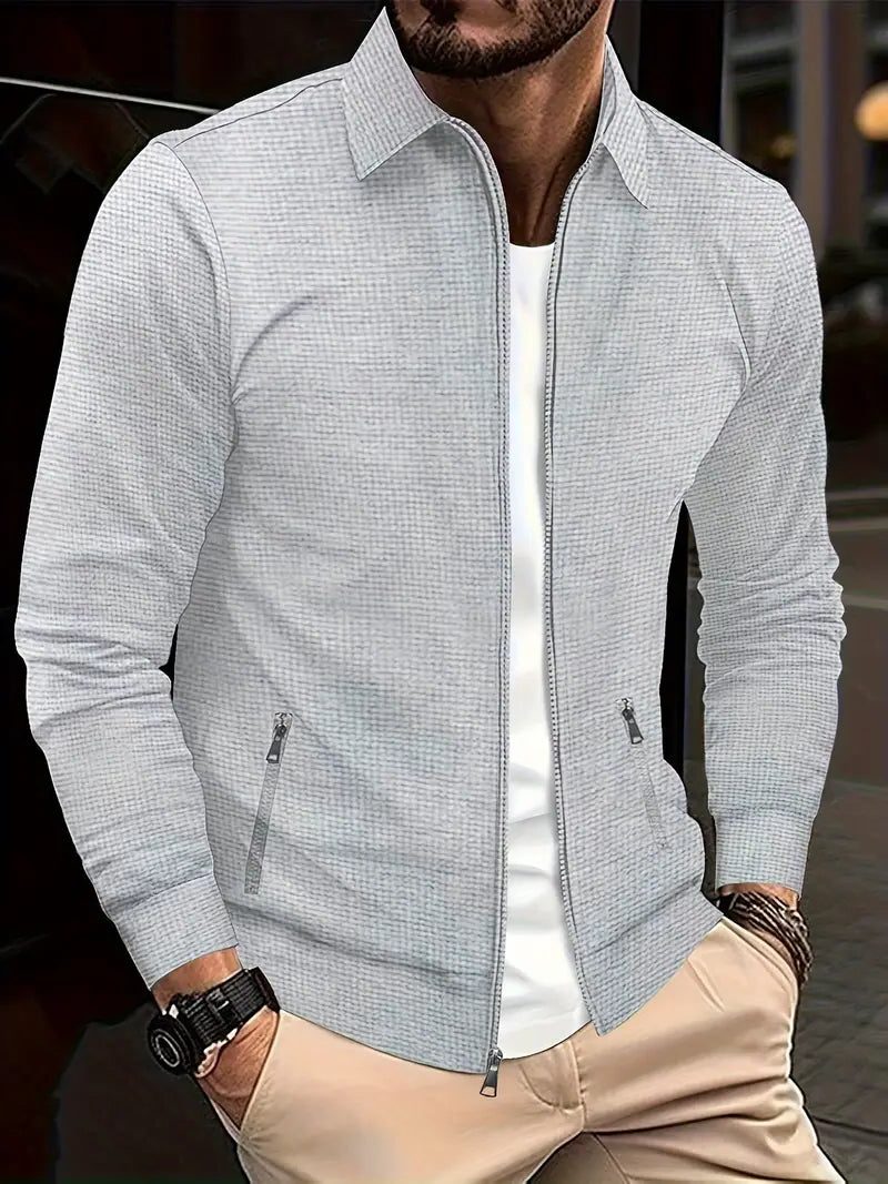 Overshirt Testurizzata da Uomo Leggera con Zip — foto 5