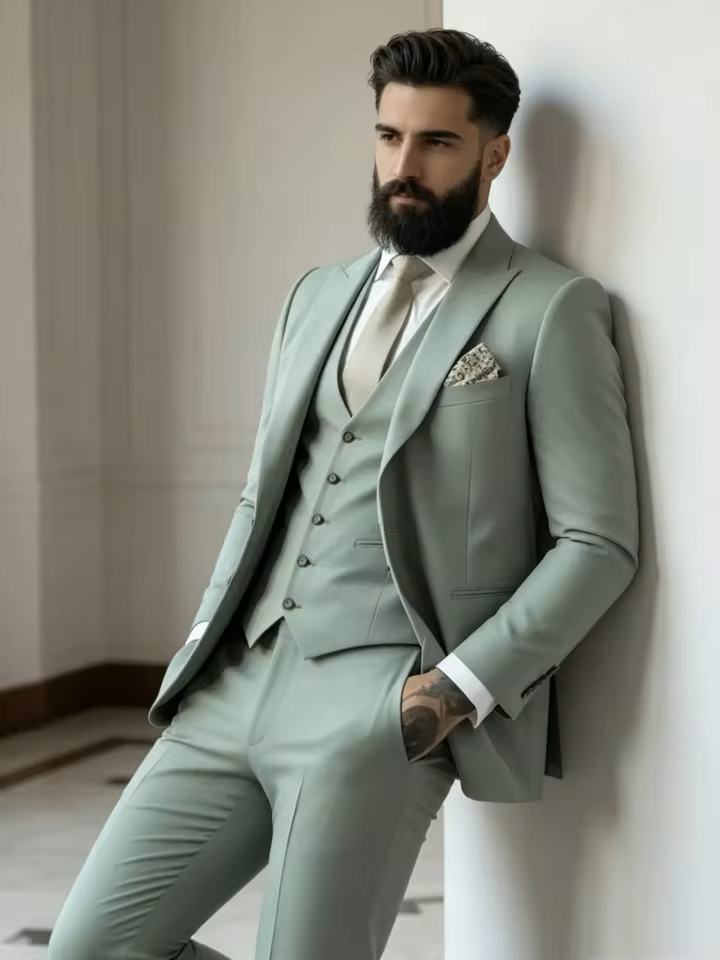 Completo Blazer da Uomo in Tre Pezzi con Gilet — foto 2
