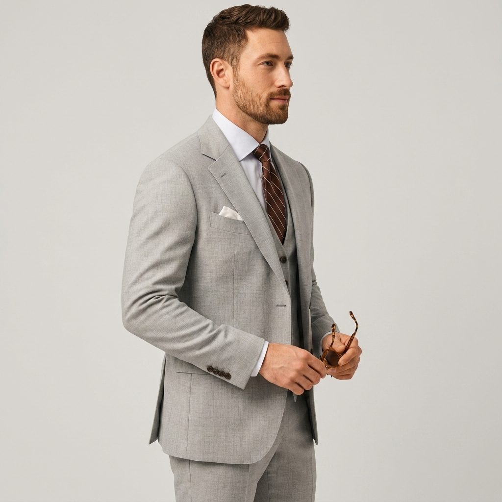 Completo Blazer Doppiopetto da Uomo in Tre Pezzi — foto 15