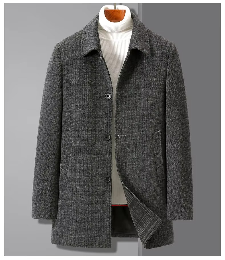 Trench in Lana da Uomo con Fodera Staccabile — foto 2