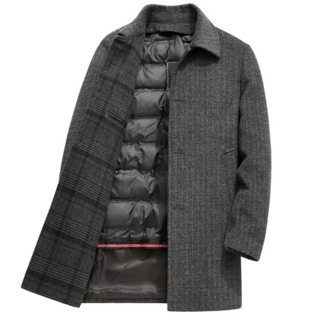 Trench in Lana da Uomo con Fodera Staccabile — foto 5